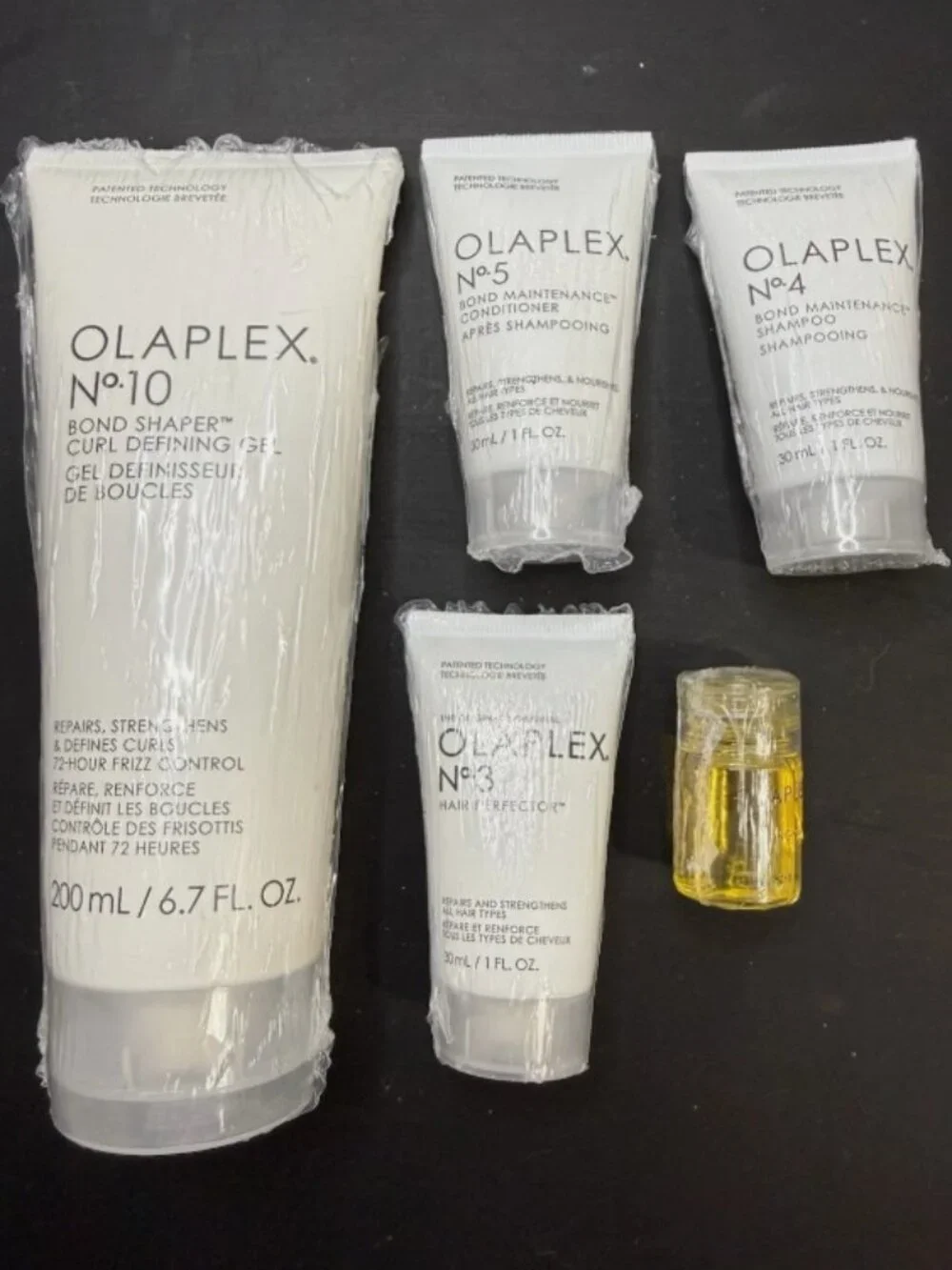 Olaplex Hair Care Travel Lot No.10 Gel No.7 Oil No.3 No.4 No.5